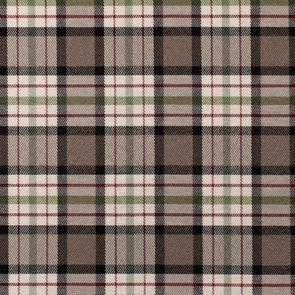 Brown Plaid Cotton Blend