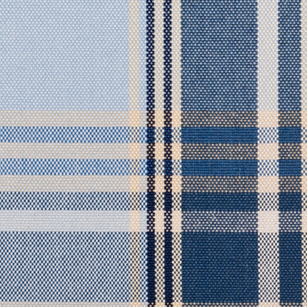 Blue Plaid Cotton Blend