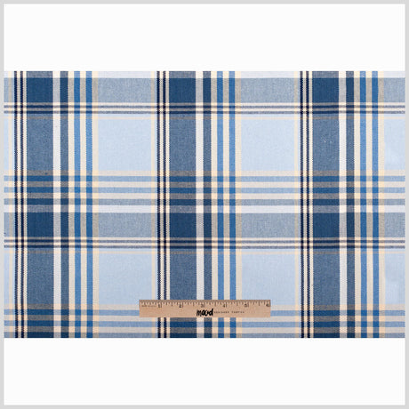 Blue Plaid Cotton Blend