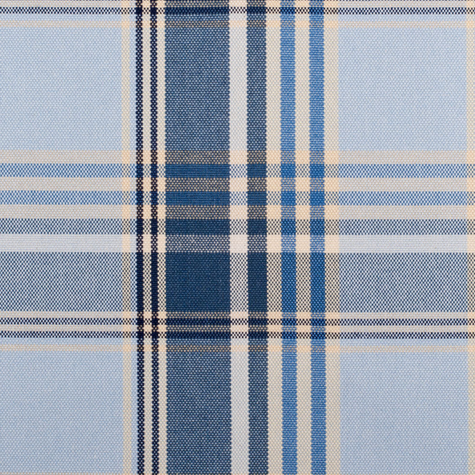 Blue Plaid Cotton Blend