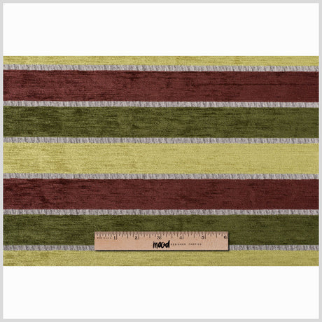 Green Stripes Chenille