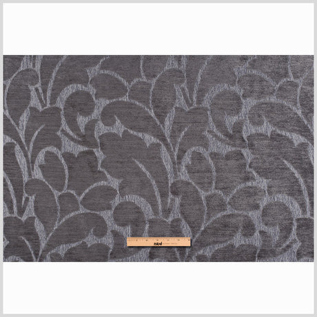 Gray Floral Chenille