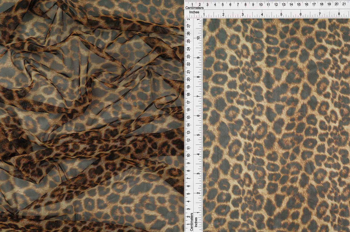 Animal Print Mesh Brown Mesh