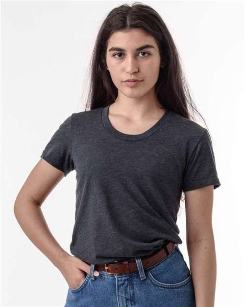 USA-Made Women's 50% Cotton & 50% Polyester T-Shirt