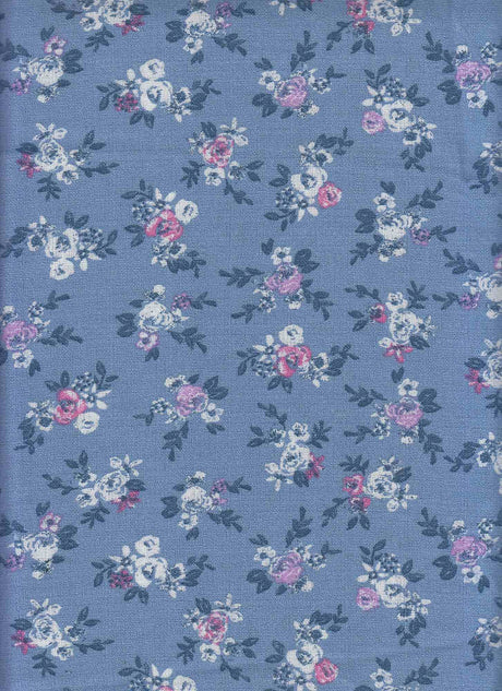 1 Yard Linen Look Printed Woven Fabric Durable Floral Design Drapery 58/59" Width