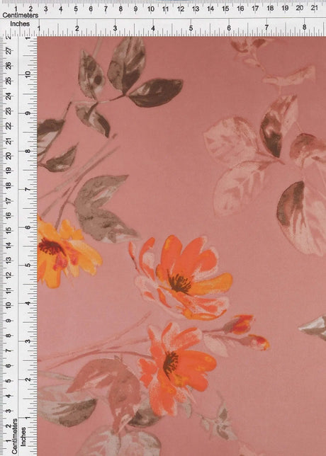 1 Yard  Satin Floral Print Fabric 100% Polyester, 57/58'' Wide