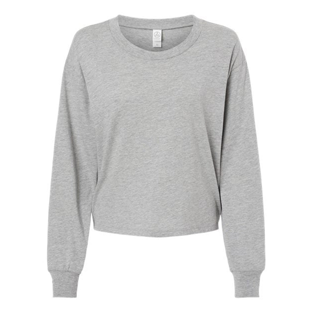Women's Cotton Jersey CVC Long Sleeve Crop Tee