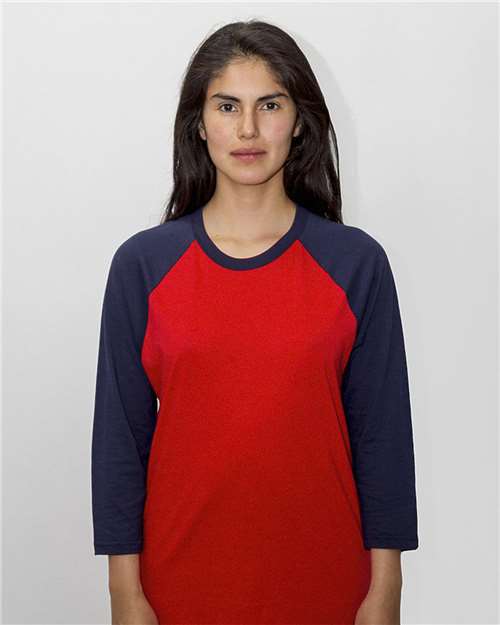 USA-Made Three Quarter Sleeve Raglan Baseball T-Shirt