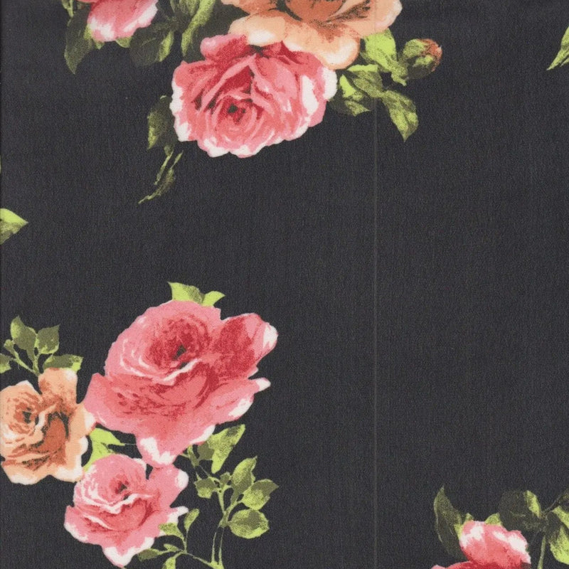1 Yard Chiffon Fabric 100% Polyester Floral Print, 57/58" Wide