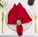 10 Piece Sequin Paillette Poly Flax Burlap 20"x20" Napkins
