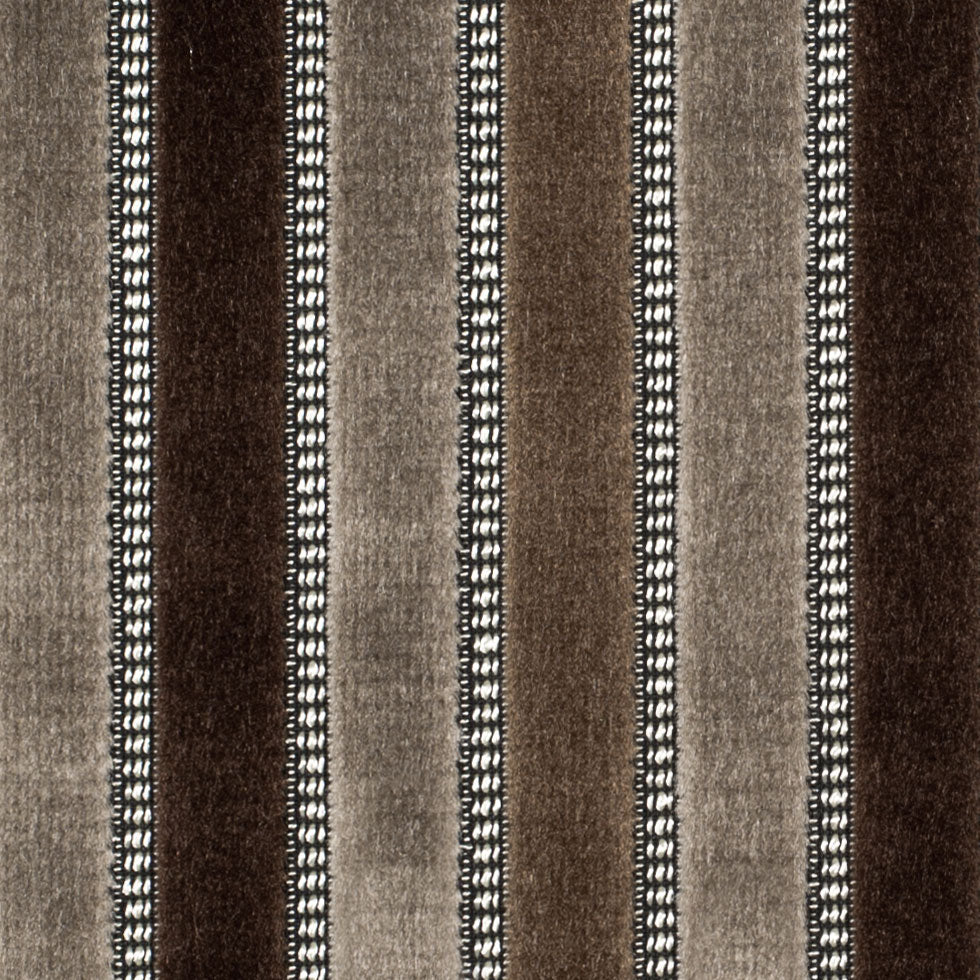 Brown Stripes Channeled Velvet