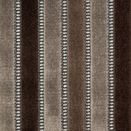 Brown Stripes Channeled Velvet