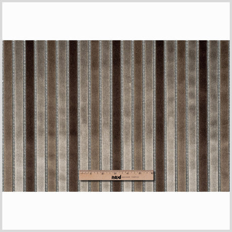 Brown Stripes Channeled Velvet