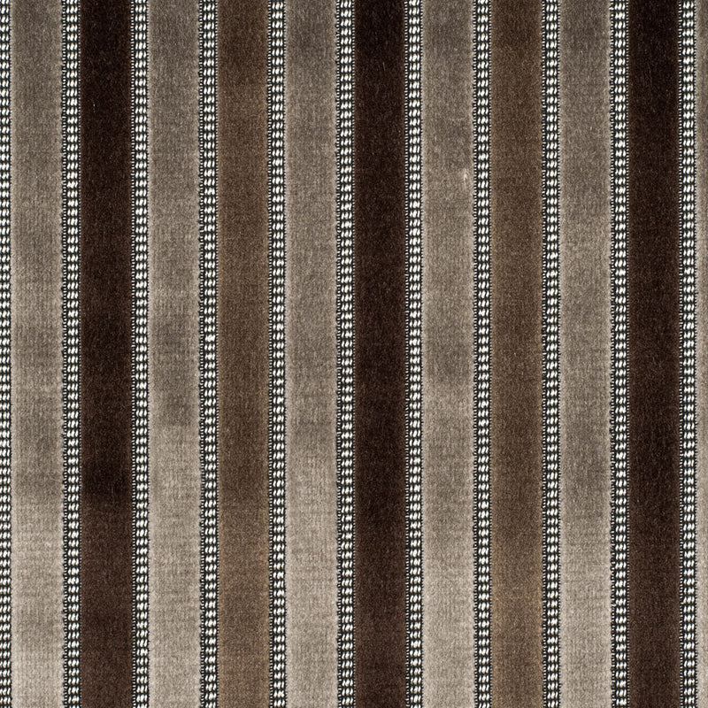 Brown Stripes Channeled Velvet