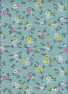 1 Yard Linen Look Printed Woven Fabric Durable Floral Design Drapery 58/59" Width