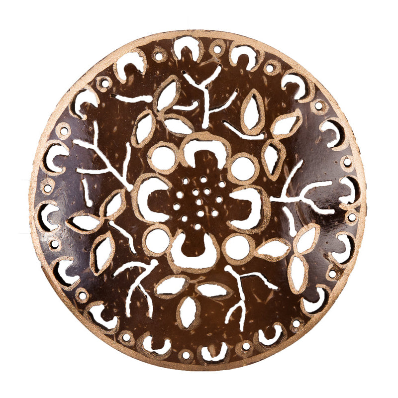 Brown/Gold Painted Coconut Button - 94L/60mm