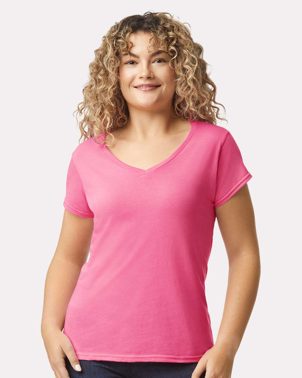 Gildan® Women’s Softstyle V-Neck T Shirt Lightweight Soft & Semi Fitted