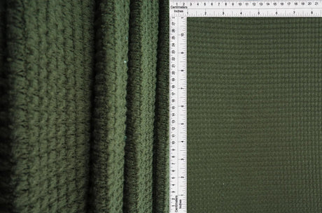 1 Yard Oversize Waffle Solid Knit Fabric 220 GSM, 54/56? Wide Polyester Rayon Spandex Blend
