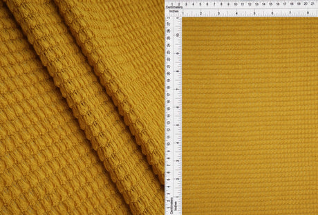 1 Yard Oversize Waffle Solid Knit Fabric 220 GSM, 54/56? Wide Polyester Rayon Spandex Blend