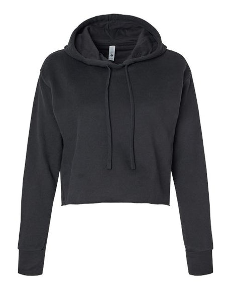 Women's Laguna Sueded Raw Edge Crop Hoodie Sweatshirt