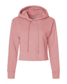 Women's Laguna Sueded Raw Edge Crop Hoodie Sweatshirt