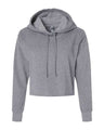 Women's Laguna Sueded Raw Edge Crop Hoodie Sweatshirt
