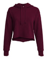 Women's Laguna Sueded Raw Edge Crop Hoodie Sweatshirt