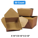 Eco-Friendly Earth Kraft Take-Out Boxes 6 1/4" x 8 1/2" x 2 1/2"