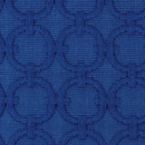 Blue Marine Geometric Embroidered Cotton-Poly Woven
