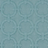 Turquoise Geometric Embroidered Cotton-Poly Woven