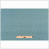 Turquoise Geometric Embroidered Cotton-Poly Woven