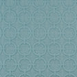 Turquoise Geometric Embroidered Cotton-Poly Woven
