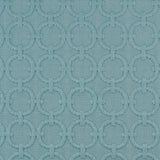 Turquoise Geometric Embroidered Cotton-Poly Woven