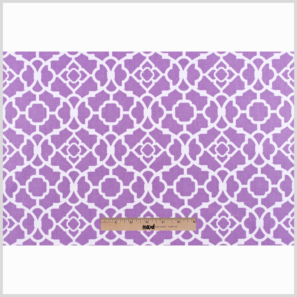 Violet Lattice Printed Cotton Twill