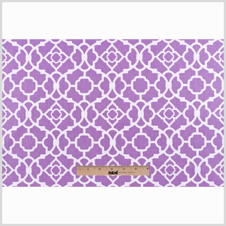 Violet Lattice Printed Cotton Twill