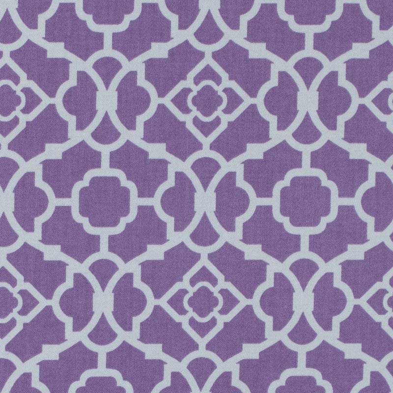 Violet Lattice Printed Cotton Twill