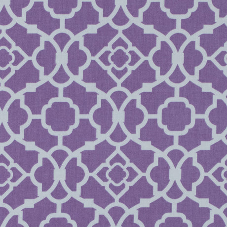 Violet Lattice Printed Cotton Twill