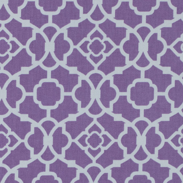 Violet Lattice Printed Cotton Twill