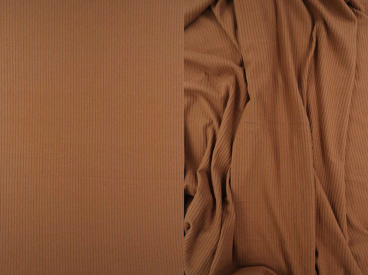 Rib Solid Stretch Knit Fabric