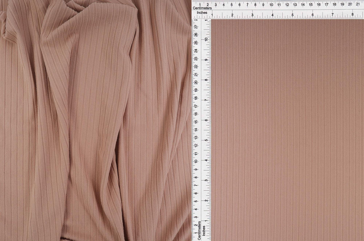 Rib Stretch Knit Fabric Solid