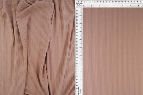 Rib Stretch Knit Fabric Solid