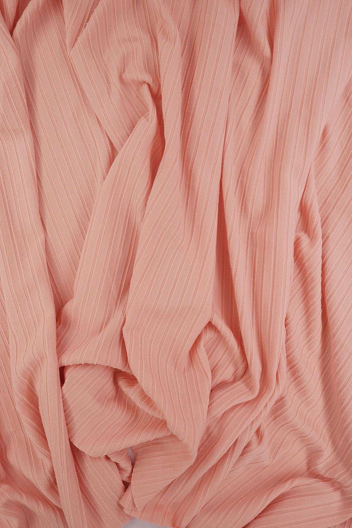 Rib Stretch Knit Fabric Solid