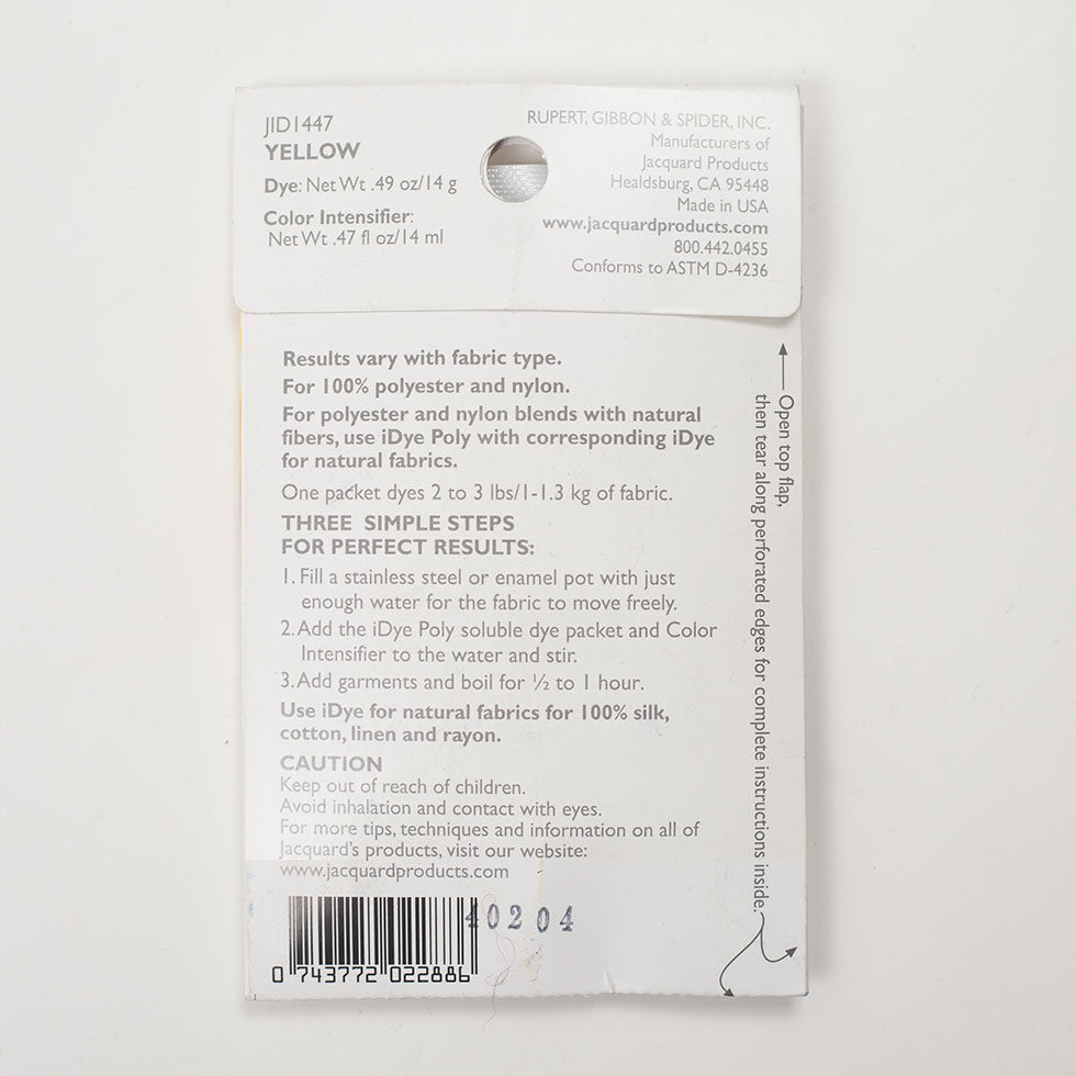 Jacquard iDye Poly Synthetic Fabric Dye - 447 Yellow