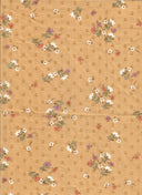 1 Yard Tan Polyester Swiss Dot Chiffon 57/58'' Wide Ditsy Floral Fabric