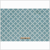 Azure Geometric Trellis Polyester