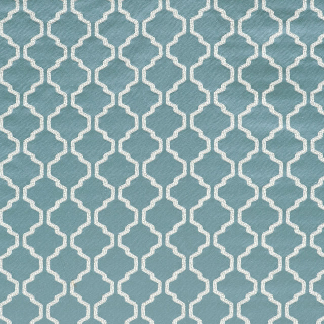 Azure Geometric Trellis Polyester