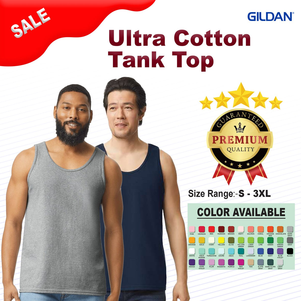 Gildan® Adult Sleeveless Ultra Cotton Tank Top - 2200