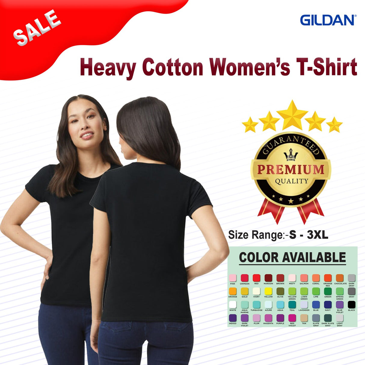 Gildan® Heavy Cotton Women's Crewneck Short Sleeve T-Shirt