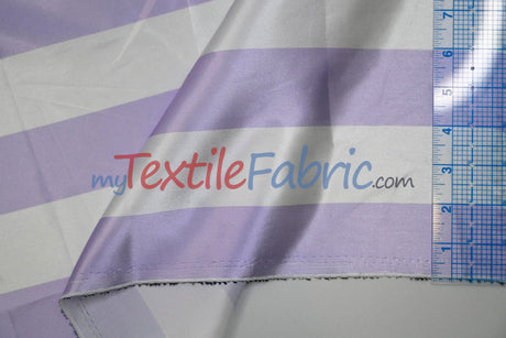 Stripe Satin Charmeuse Polyester Fabric - 2" Stripe, Multiple Colors, 58/60" Width (1 Yard)