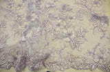 Edith Embroidery Fabric - Two Tone Floral Embroidery, Sheer Tulle, 52" Width, Multiple Colors (1 Yard)